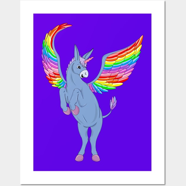 Unicorn donkey with wings Wall Art by MelanieJeyakkumar